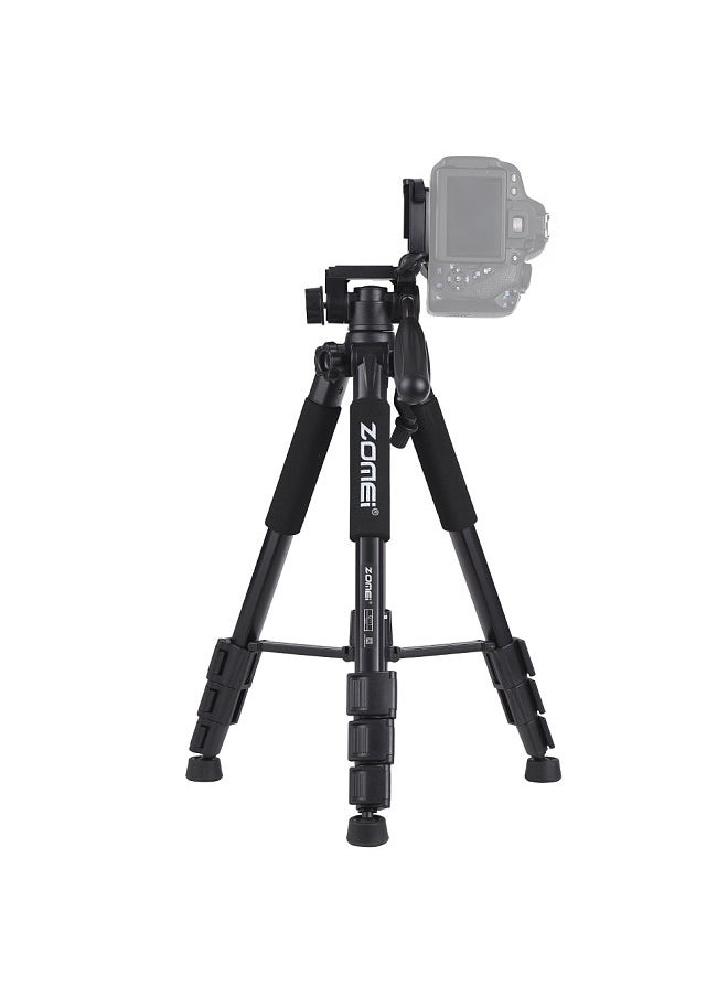 Q111 142cm/56 Inch Lightweight Portable Aluminum Alloy Camera Travel Tripod with Quick Release Plate/ Carry Bag for Canon Nikon Sony DSLR Smartphone