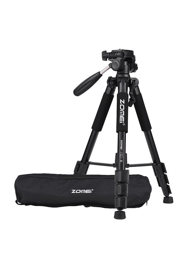 Q111 142cm/56 Inch Lightweight Portable Aluminum Alloy Camera Travel Tripod with Quick Release Plate/ Carry Bag for Canon Nikon Sony DSLR Smartphone