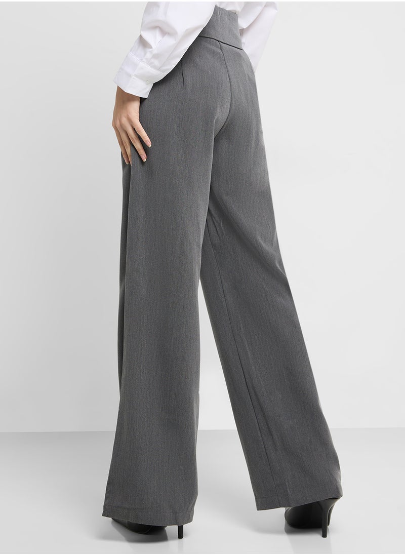 Pants With Waist Fold Detail