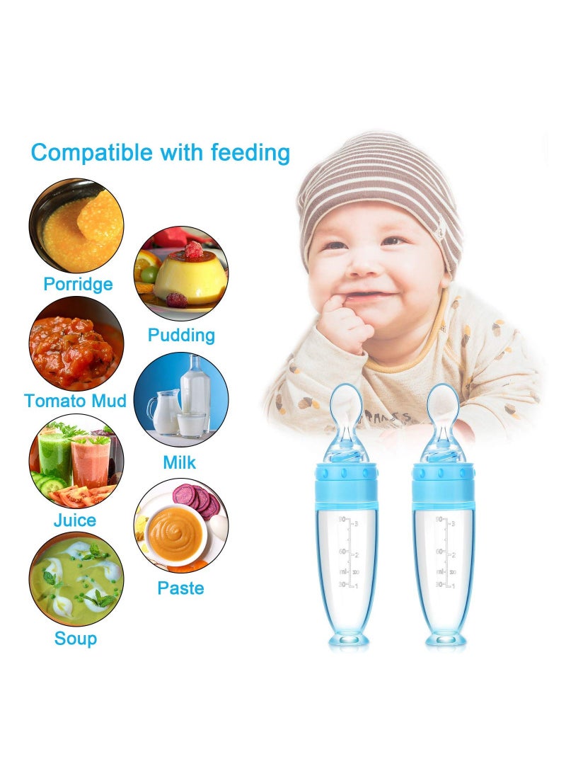 Baby Bottle Spoons Silicone Baby Food Dispensing Spoon Baby Food Feeder with Standing Base for Infant Dispensing and Feeding