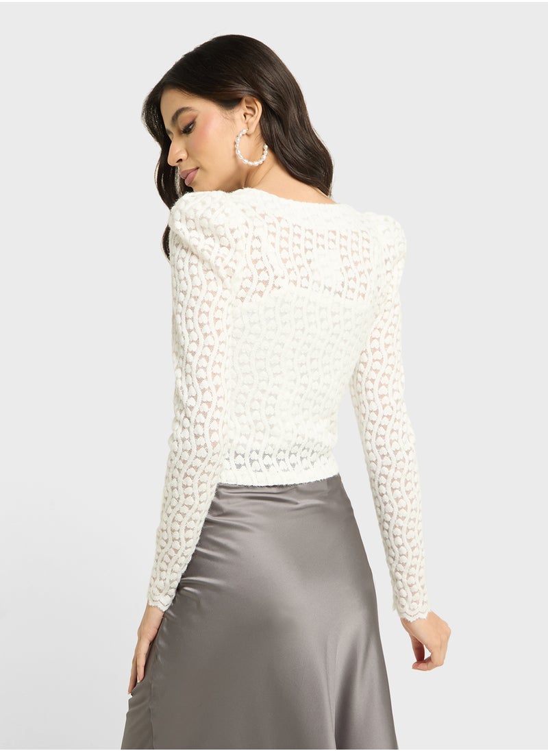 Puff Sleeve Cropped Top