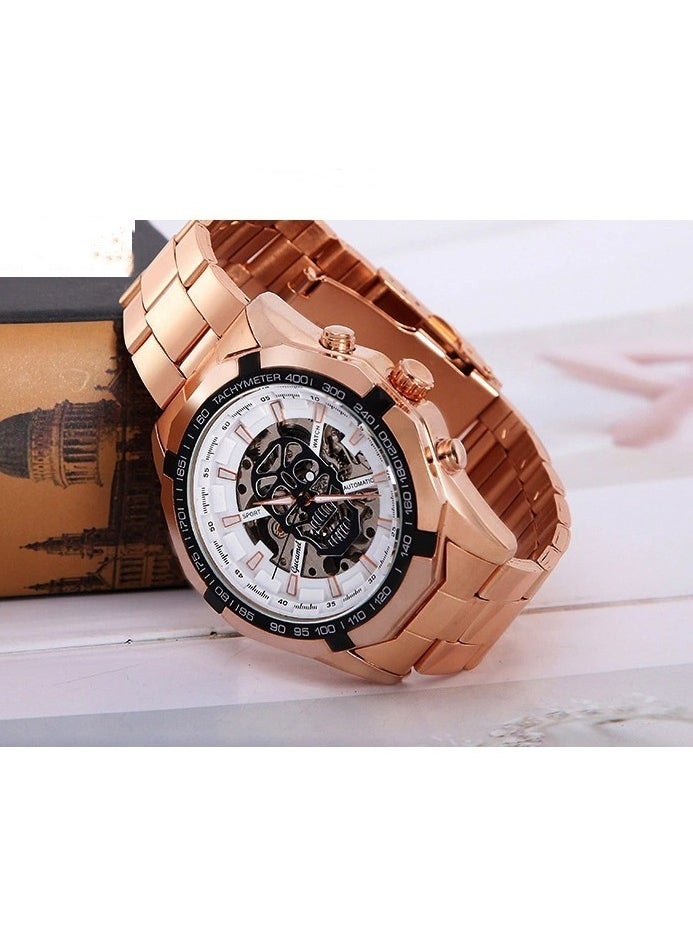 Men's Fashion Skeleton Waterproof Fully Automatic Mechanical Watch