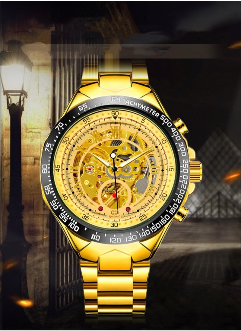 Men's Fashion Skeleton Waterproof Fully Automatic Mechanical Watch