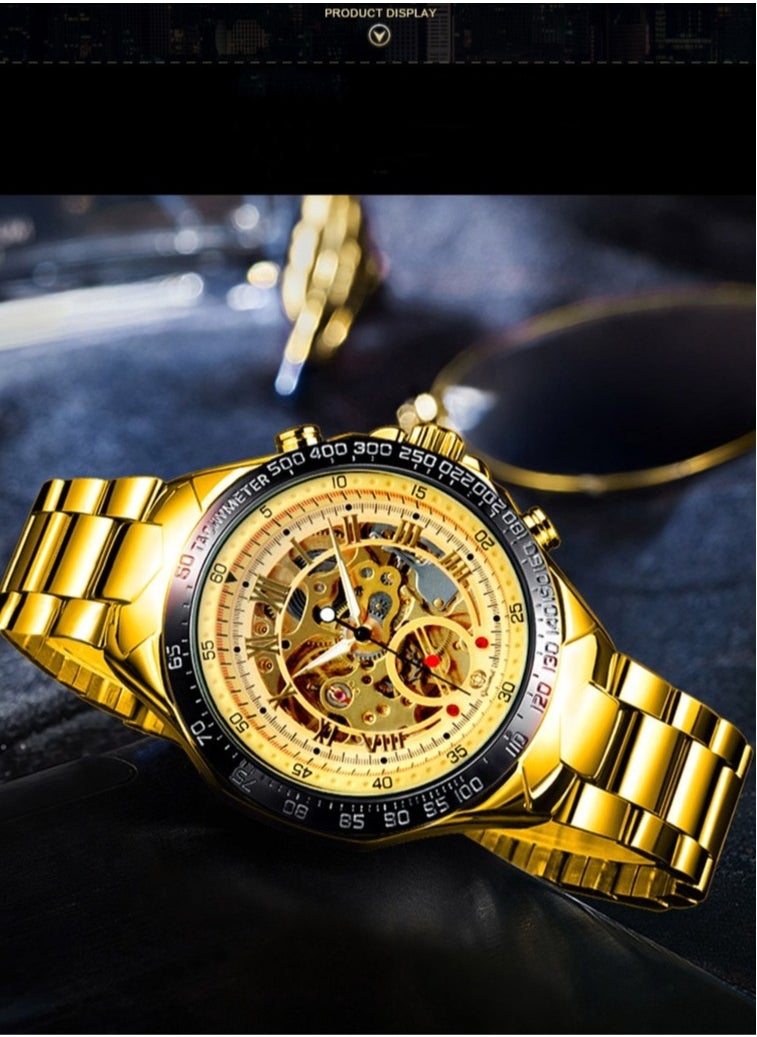 Men's Fashion Skeleton Waterproof Fully Automatic Mechanical Watch