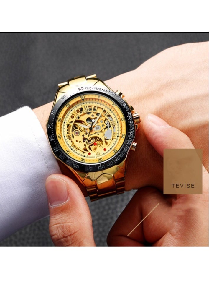 Men's Fashion Skeleton Waterproof Fully Automatic Mechanical Watch