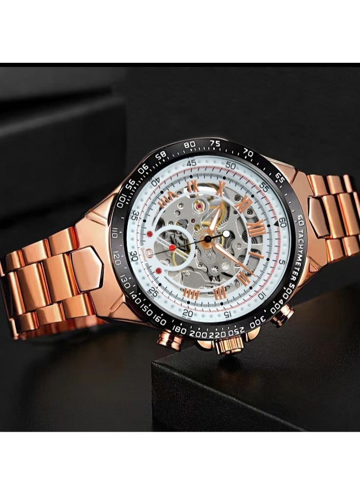 Men's Fashion Skeleton Waterproof Fully Automatic Mechanical Watch