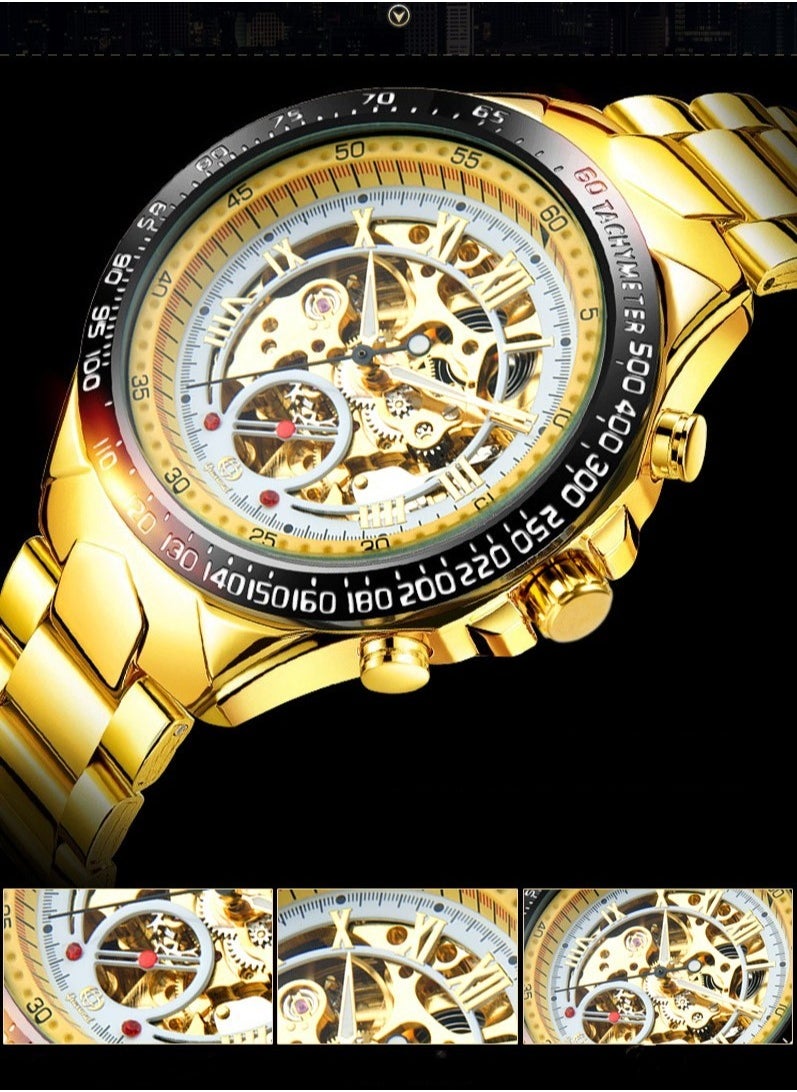 Men's Fashion Skeleton Waterproof Fully Automatic Mechanical Watch