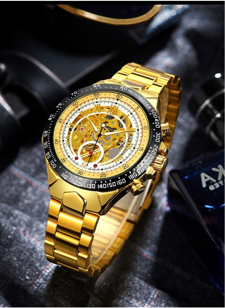 Men's Fashion Skeleton Waterproof Fully Automatic Mechanical Watch