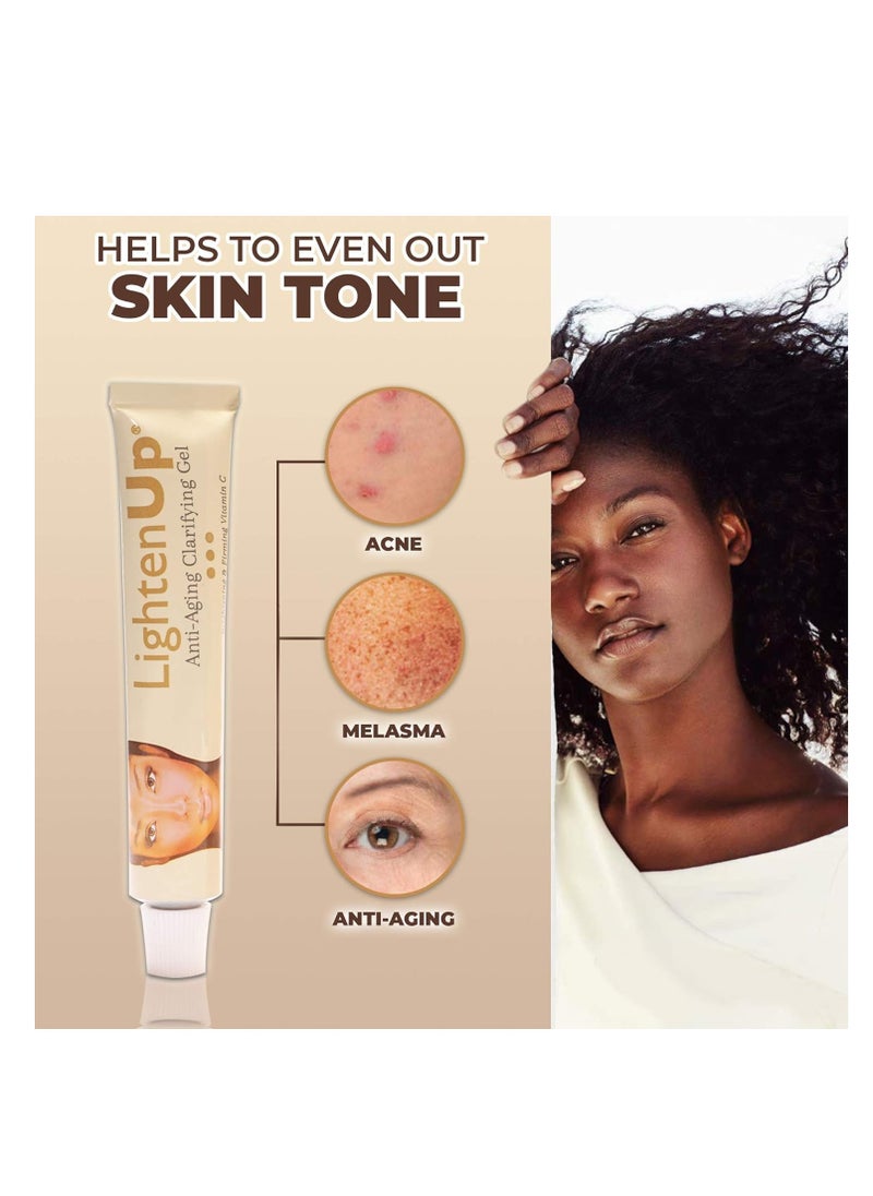 LightenUp Anti-Aging Skin Brightening Gel - 1 Fl oz / 30ml | Anti-Aging Cream, with Alpha Arbutin, Argan Oil, Vitamin C