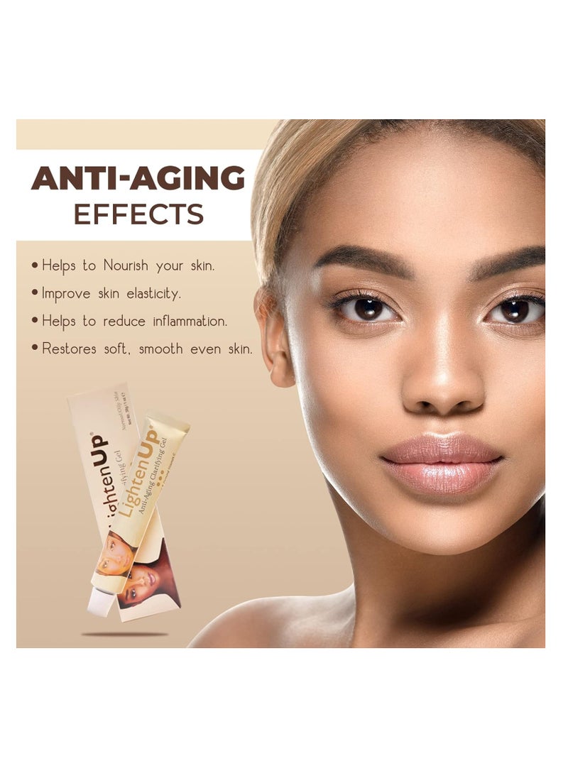 LightenUp Anti-Aging Skin Brightening Gel - 1 Fl oz / 30ml | Anti-Aging Cream, with Alpha Arbutin, Argan Oil, Vitamin C