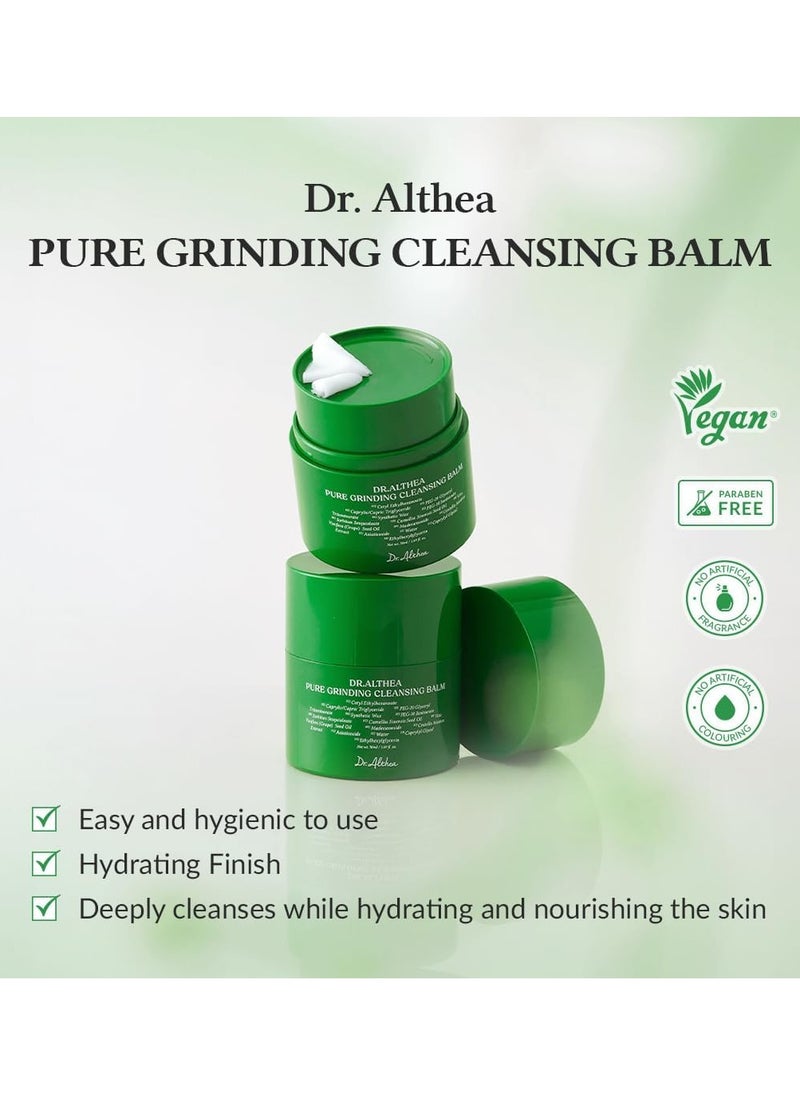 Pure Grinding Cleansing Balm Gentle Vegan Makeup Remover with Madecassoside Non-Greasy Sorbet Texture for All Skin Types Soothing Korean Skincare 1.69 Fl Oz