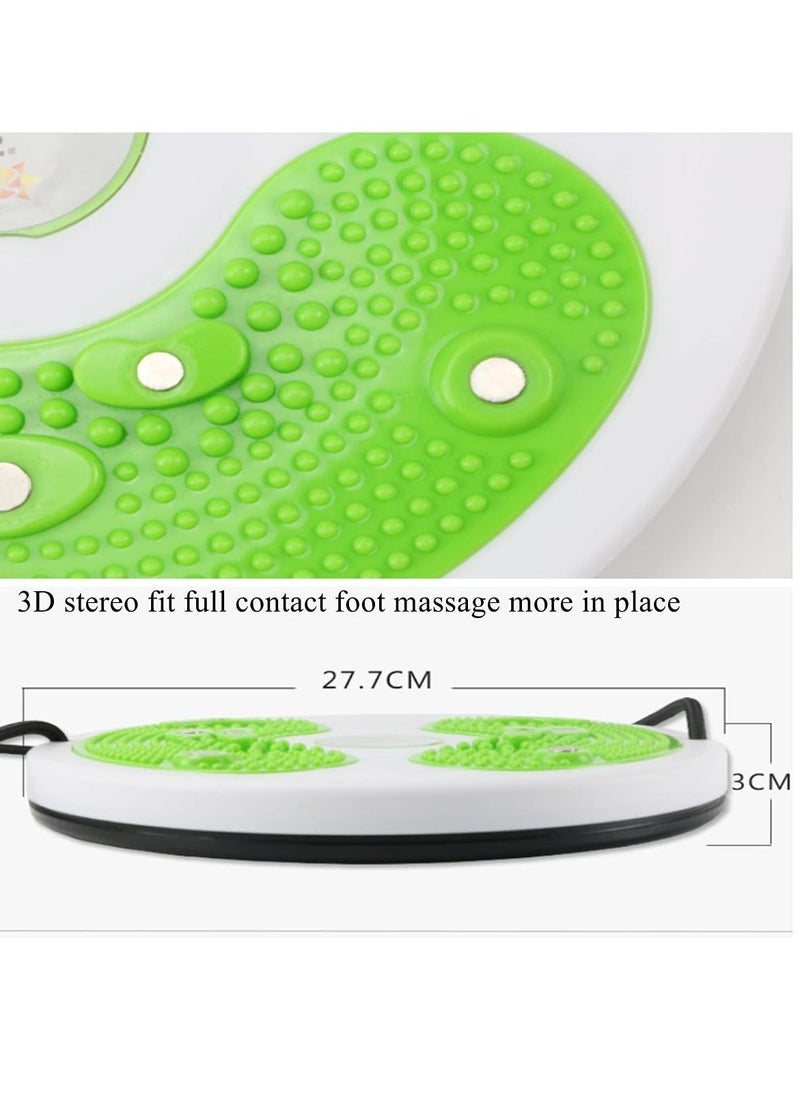 Waist Twisting Board, Twister Board, New Generation of Waist Twisting Disc, with 8 Magnets Fitness Twister with Handles Trims Waist Arms Hips and Thighs (Green)