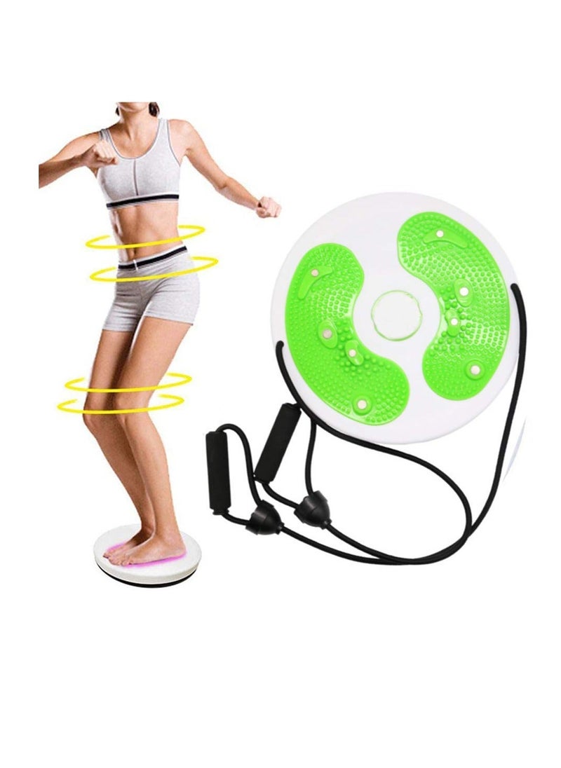 Waist Twisting Board, Twister Board, New Generation of Waist Twisting Disc, with 8 Magnets Fitness Twister with Handles Trims Waist Arms Hips and Thighs (Green)