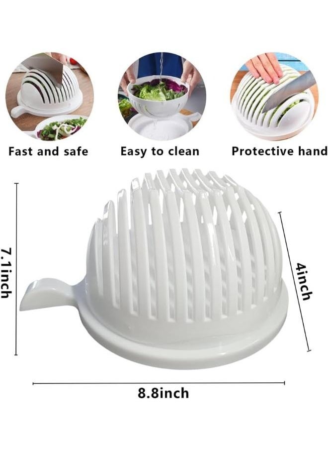 MultiFunctional Fast Salad Cutter Bowl Vegetable Drain Bowl Salad Cutter Bowl with Lid Fast Vegetable Cut Set