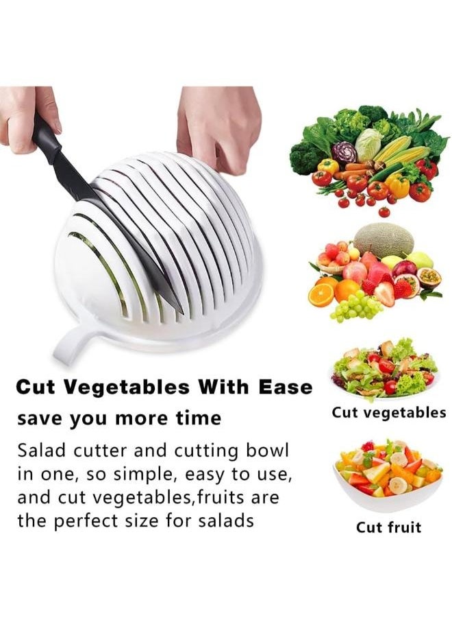 MultiFunctional Fast Salad Cutter Bowl Vegetable Drain Bowl Salad Cutter Bowl with Lid Fast Vegetable Cut Set