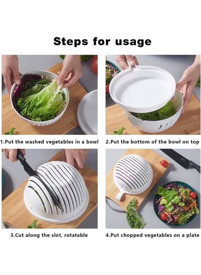 MultiFunctional Fast Salad Cutter Bowl Vegetable Drain Bowl Salad Cutter Bowl with Lid Fast Vegetable Cut Set