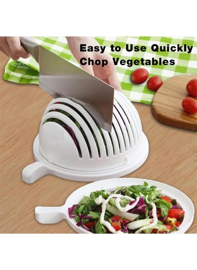 MultiFunctional Fast Salad Cutter Bowl Vegetable Drain Bowl Salad Cutter Bowl with Lid Fast Vegetable Cut Set