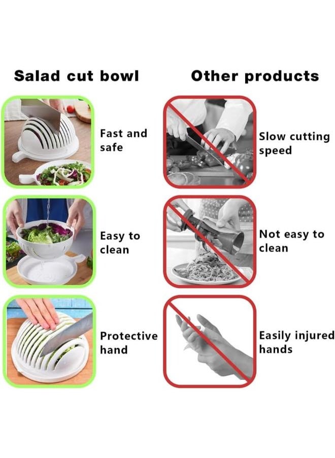 MultiFunctional Fast Salad Cutter Bowl Vegetable Drain Bowl Salad Cutter Bowl with Lid Fast Vegetable Cut Set