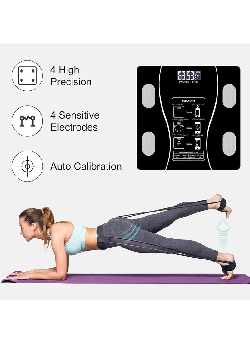 Digital Smart Weight Scale, Bluetooth / Wireless Body Fat Scale with Smartphone App, Digital Bathroom Scale for Body Weight, Body Composition Analysis, Highly Accurate BMI Scale.