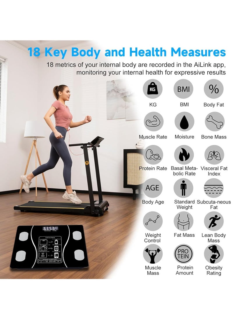 Digital Smart Weight Scale, Bluetooth / Wireless Body Fat Scale with Smartphone App, Digital Bathroom Scale for Body Weight, Body Composition Analysis, Highly Accurate BMI Scale.