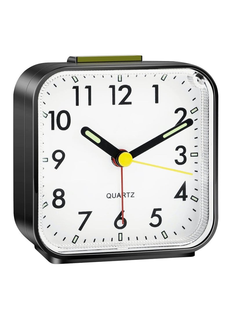 Silent Alarm Clock - Non-Ticking Battery Powered, Luminous Large Display, Snooze Function, Perfect for Bedroom & Office, Travel-Friendly Basic Table Clock