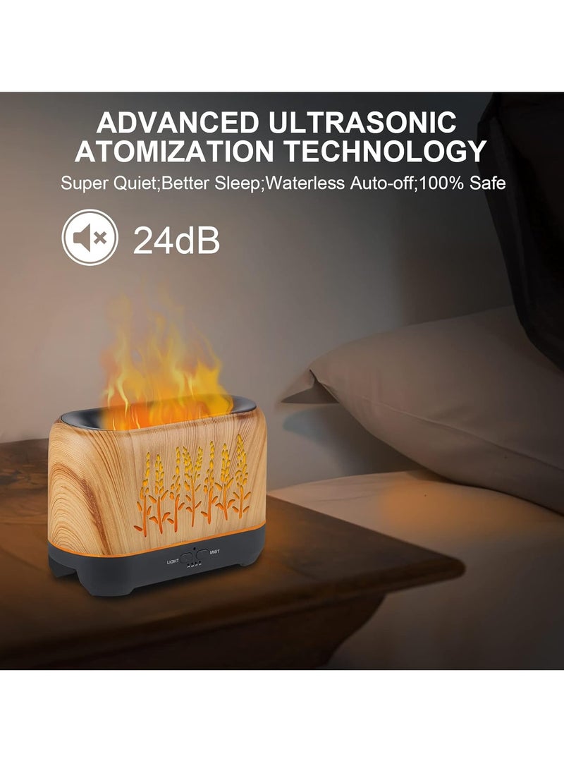 Essential Oil Diffuser, Waterless Diffuser, Essential Oil Nebulizer, 240ml Ultrasonic Flame Oil Diffuser, 3 Mist Mode 4 Timer Up to 12H of Continuous Aroma, Auto-Off Diffusers, for Home Cars Office