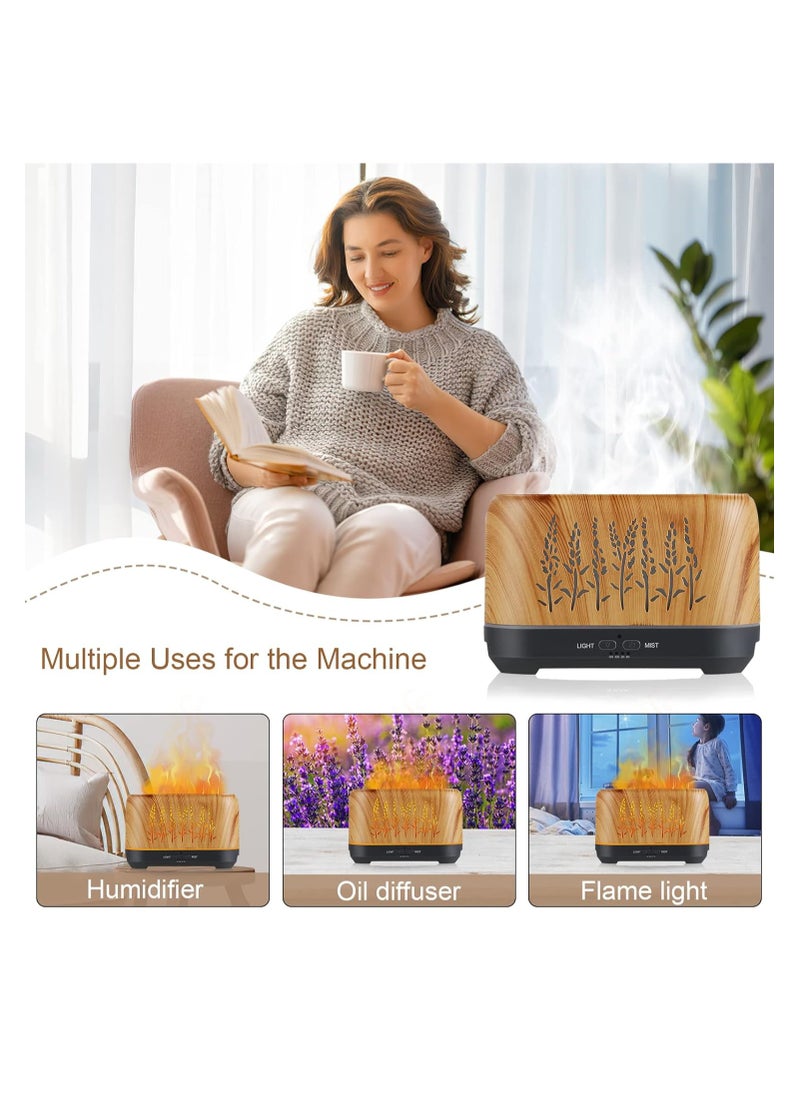 Essential Oil Diffuser, Waterless Diffuser, Essential Oil Nebulizer, 240ml Ultrasonic Flame Oil Diffuser, 3 Mist Mode 4 Timer Up to 12H of Continuous Aroma, Auto-Off Diffusers, for Home Cars Office