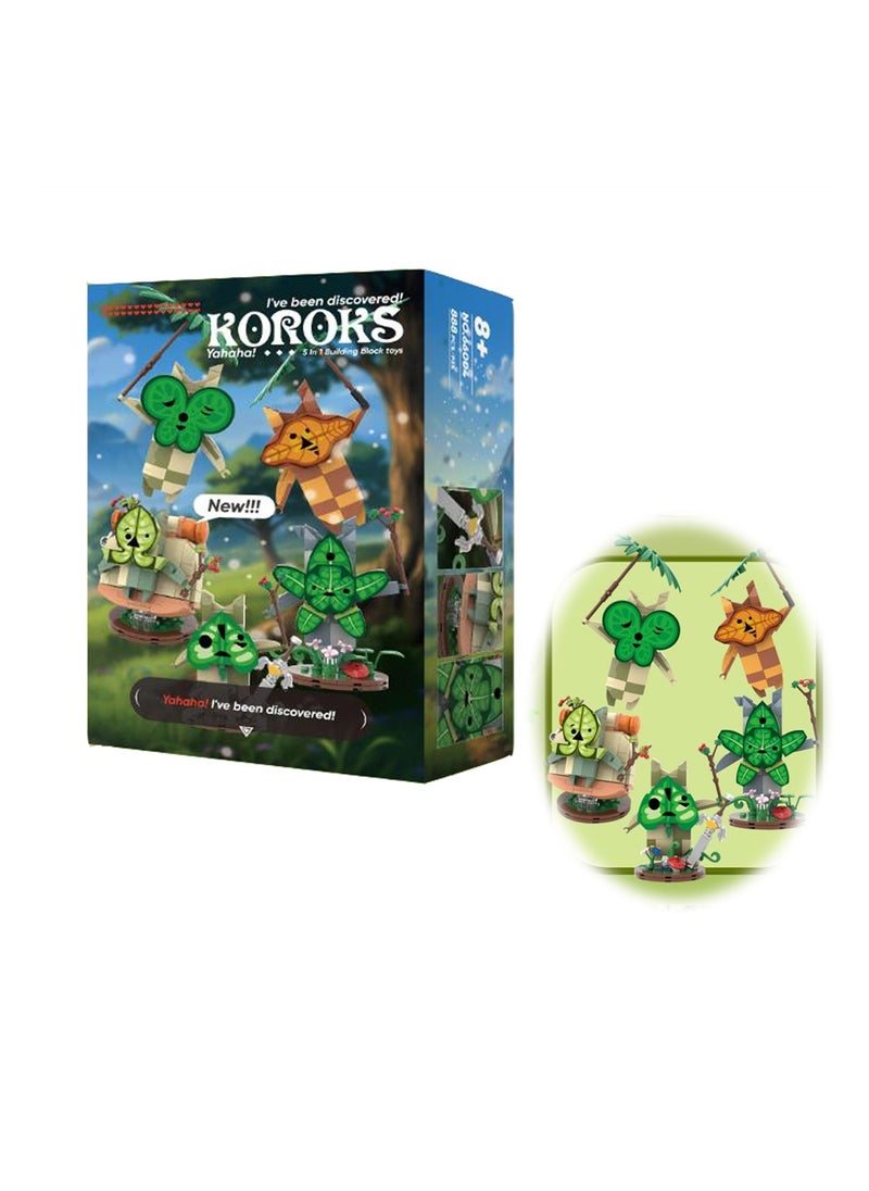 Koroks Building Set, 5 Characters Building Block Sets for BOTW Fans, Cute Game Merch Action Figures, Toys Gifts for Fans, Kids, and Adults