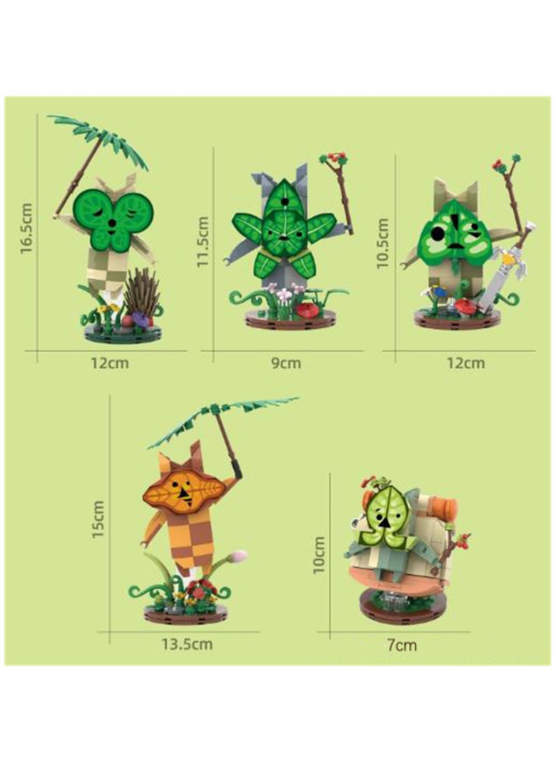 Koroks Building Set, 5 Characters Building Block Sets for BOTW Fans, Cute Game Merch Action Figures, Toys Gifts for Fans, Kids, and Adults