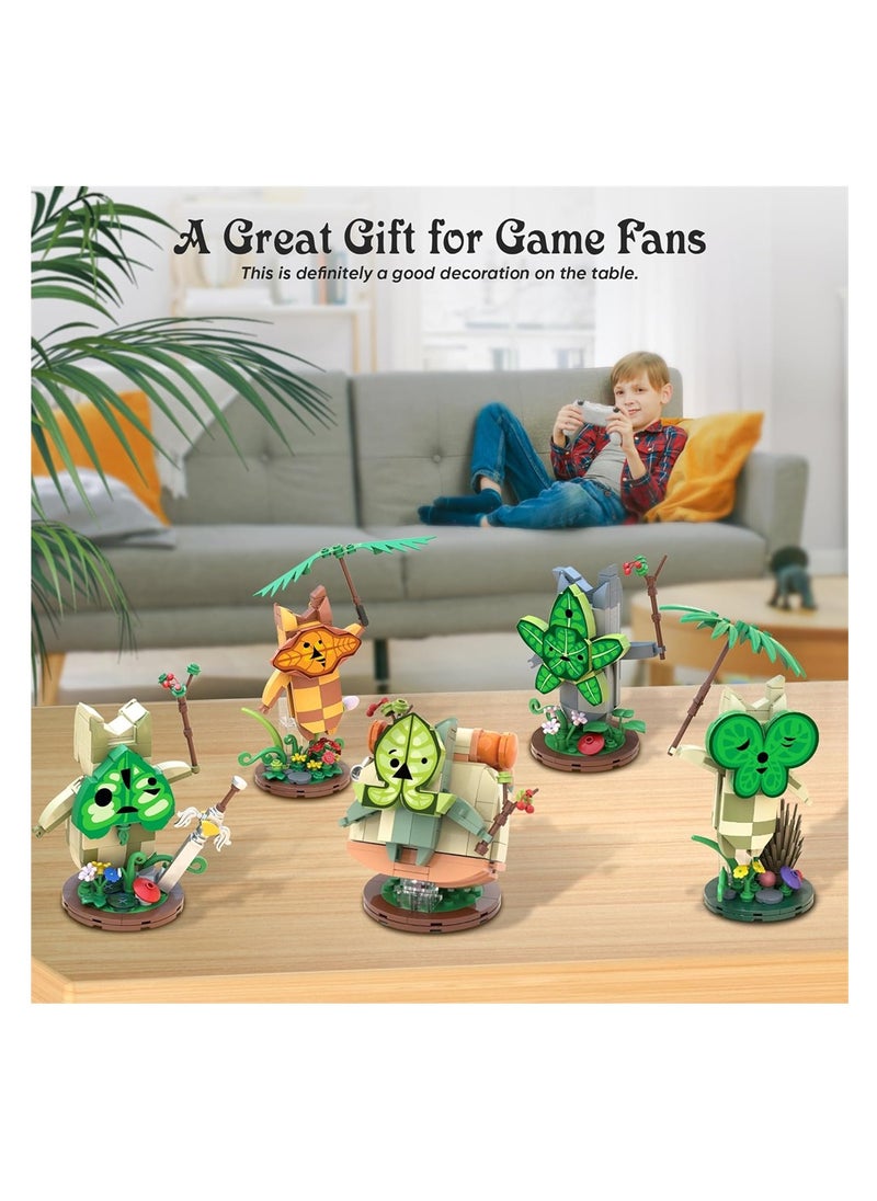 Koroks Building Set, 5 Characters Building Block Sets for BOTW Fans, Cute Game Merch Action Figures, Toys Gifts for Fans, Kids, and Adults