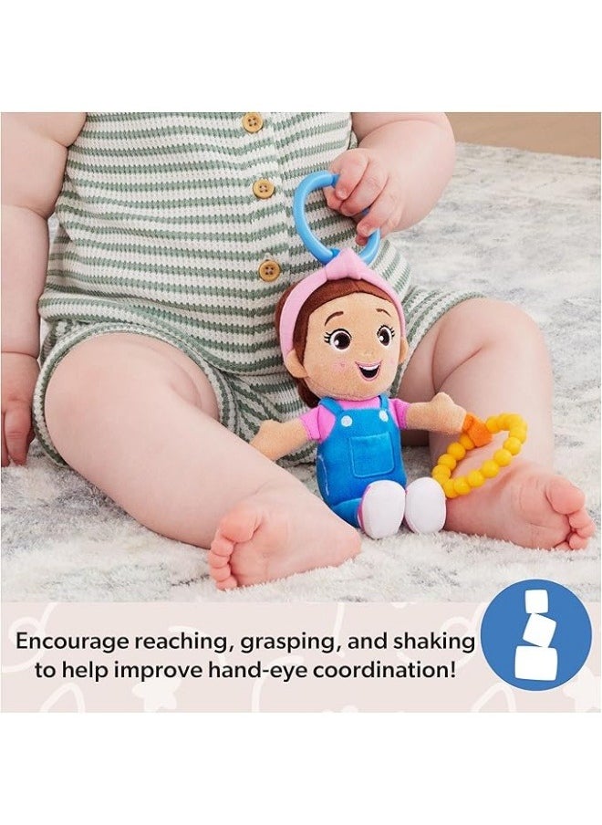 Official Sensory Take-Along Toy, Baby Swing & Baby Stroller Teething Toys with Rattle & Clip, Toddler Toys for Girls & Boys for Ages 0-1+