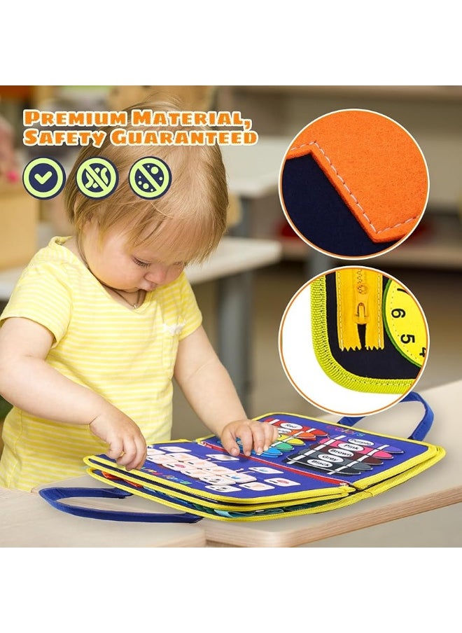 LANNEY Toddler Busy Board Montessori Toys for 1 2 3 4 Year Old, Busy Book for Toddlers Sensory Board Educational Activities Learning Fine Motor Skills, Travel Toys Boys and Girls Gifts