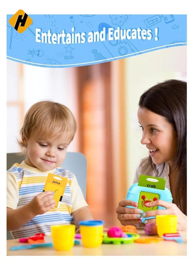 Talking Flash Cards Learning Toys for 2 3 4 5 6 Year Old Boys Girls, Autism Sensory Toys for Autistic Children with 224 Words, Preschool Montessori Toys and Birthday Gift for Kids Ages 2-6