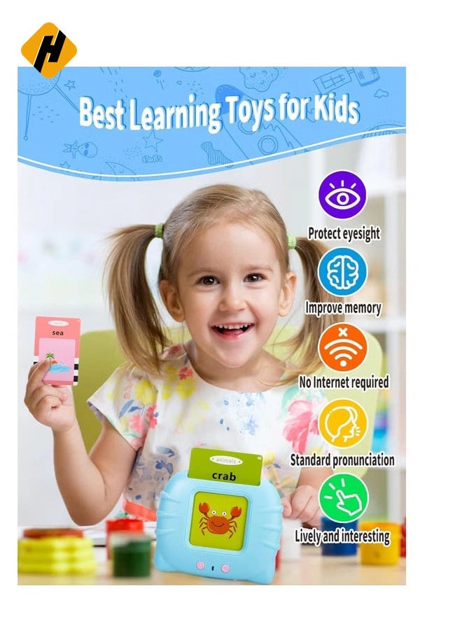 Talking Flash Cards Learning Toys for 2 3 4 5 6 Year Old Boys Girls, Autism Sensory Toys for Autistic Children with 224 Words, Preschool Montessori Toys and Birthday Gift for Kids Ages 2-6