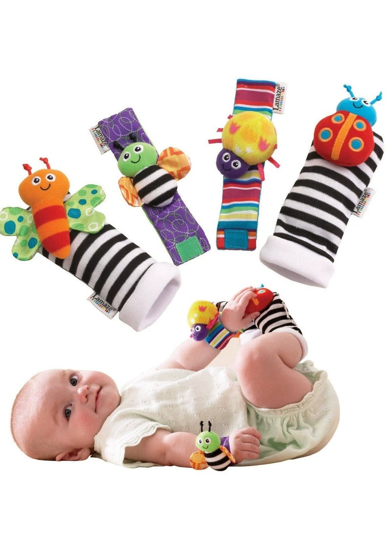 4 Pairs Cartoon Cute Socks, Baby Cartoon Socks with Wristband