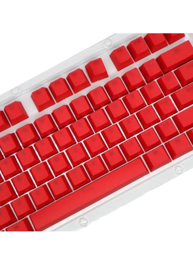 PBT Keycaps, PBT Keycap Set Ergonomic for Women for Keyboard Decoration for Men for 61/64 / 87/104 / 108 Key Mechanical Keyboard. (Red)