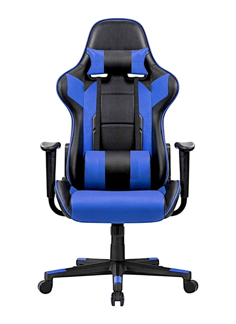 SBF Ergonomic High Back PU Leather Office Chair | Reclining Backrest up to 180° | Gaming Chair with Adjustable Height, Headrest, and Lumbar Support, Blue Black