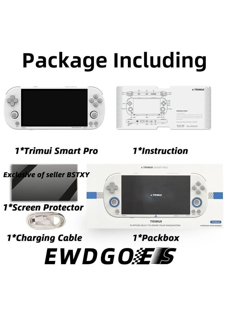 Trimui Smart Pro 5-inch Handheld Game Console Preinstalled Emulator System 128GB (White)