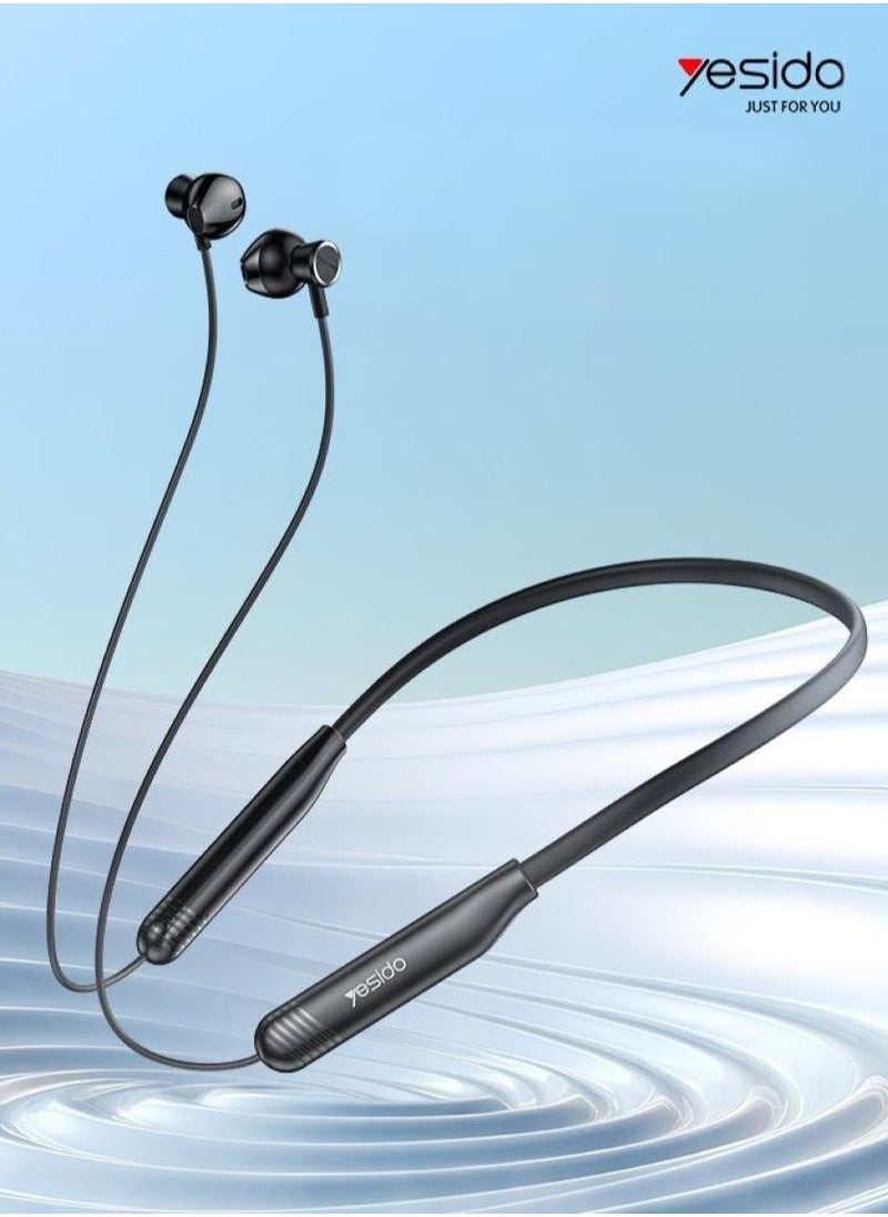 Wireless In-ear Magnetic Bluetooth Neckband Earphones, Sports Headphones, For Sports Running  Yoga Gym Office, Black