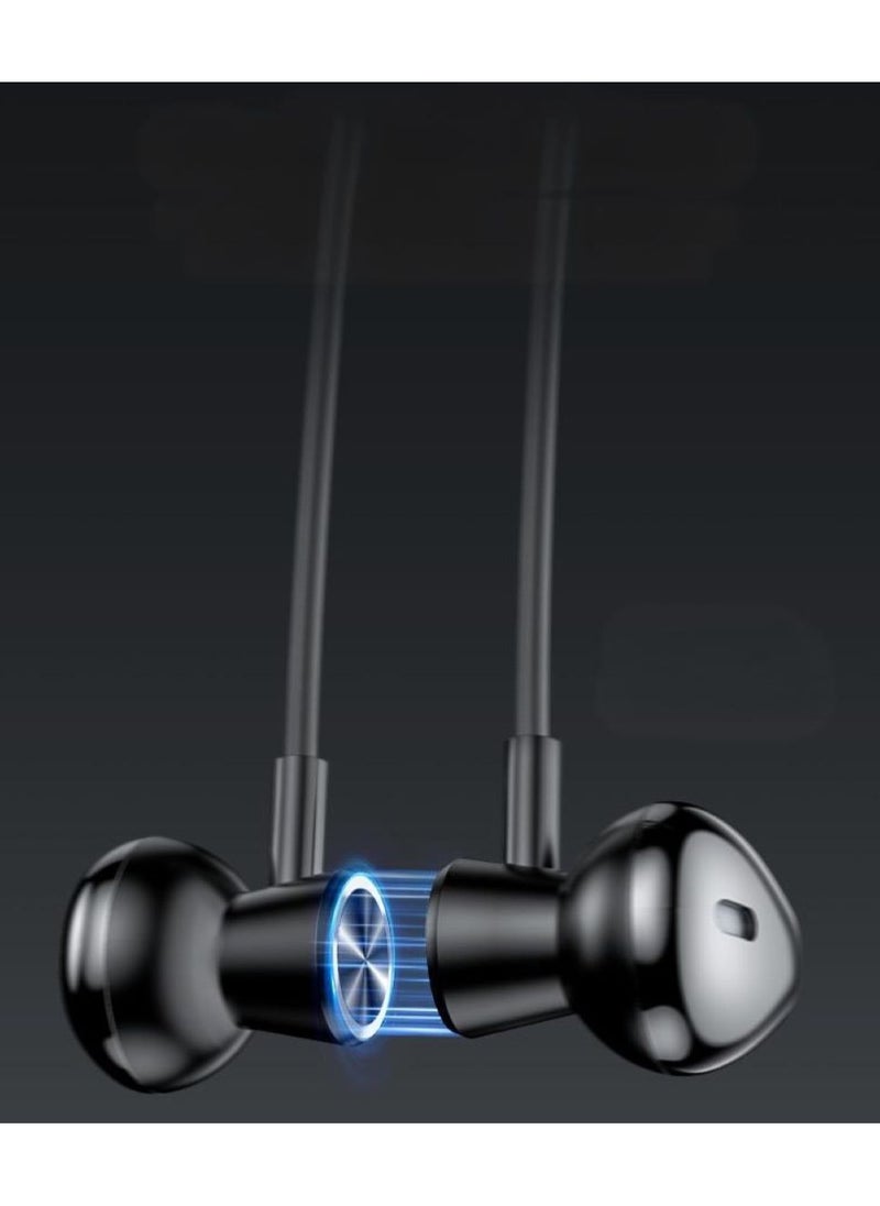 Wireless In-ear Magnetic Bluetooth Neckband Earphones, Sports Headphones, For Sports Running  Yoga Gym Office, Black