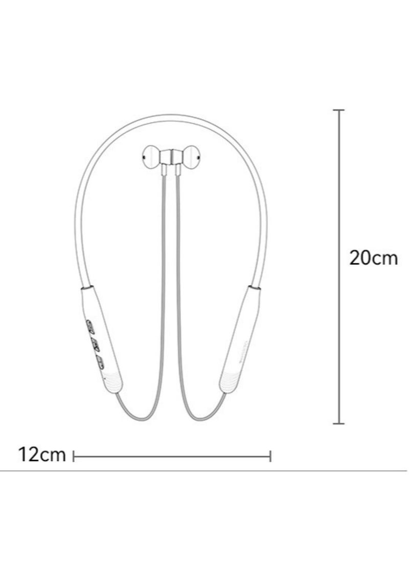 Wireless In-ear Magnetic Bluetooth Neckband Earphones, Sports Headphones, For Sports Running  Yoga Gym Office, Black