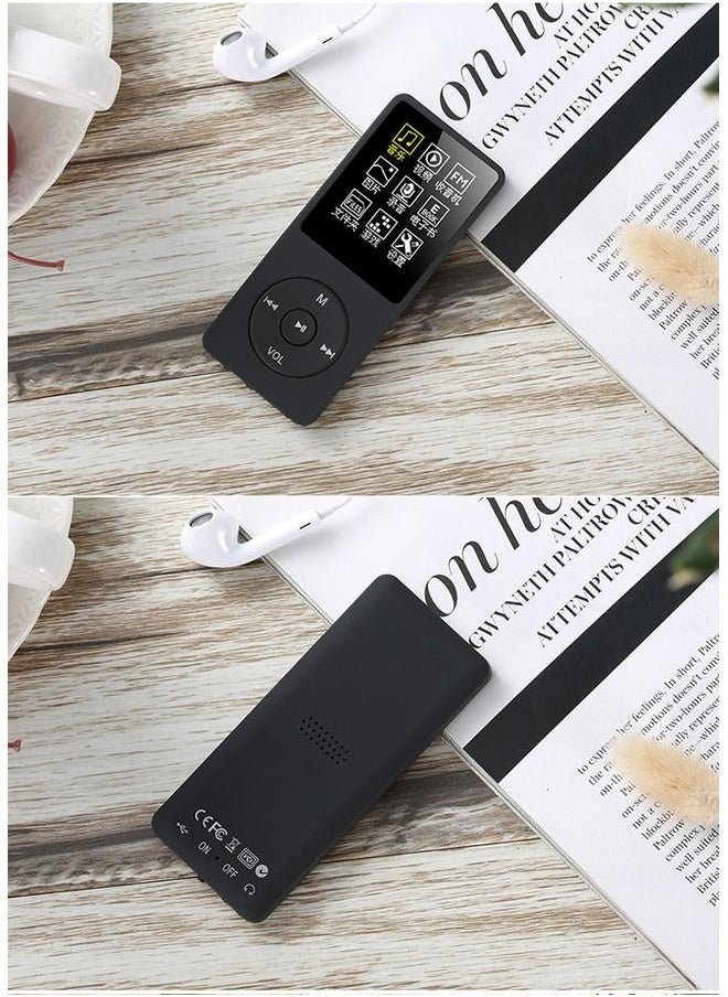 Portable MP3 Music Player H310-B Black-16GB with Speaker Earphone Portable HiFi Lossless Sound MP3 Mini Music Player Voice Recorder E-Book HD Screen