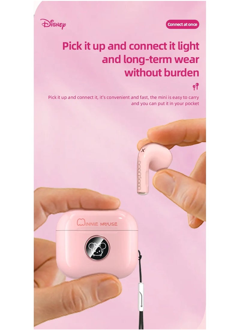 Disney LY-887 Wireless Bluetooth 5.2 Earphones – Noise Reduction, Gaming, Music, and Sport Earbuds - Cream
