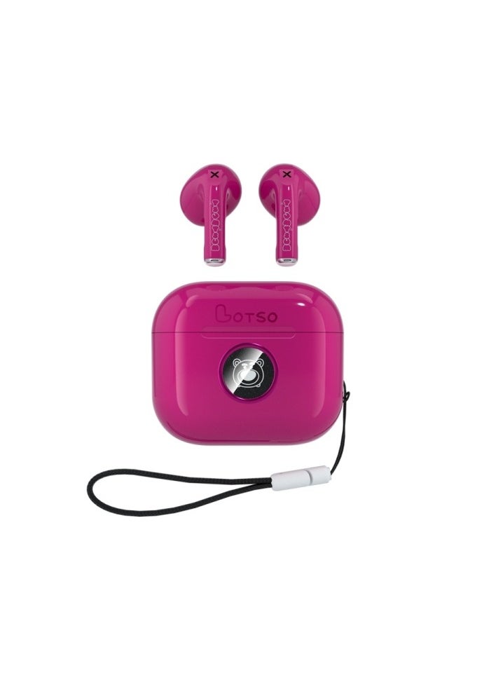 Disney LY-887 Wireless Bluetooth 5.2 Earphones – Noise Reduction, Gaming, Music, and Sport Earbuds - Dark Pink