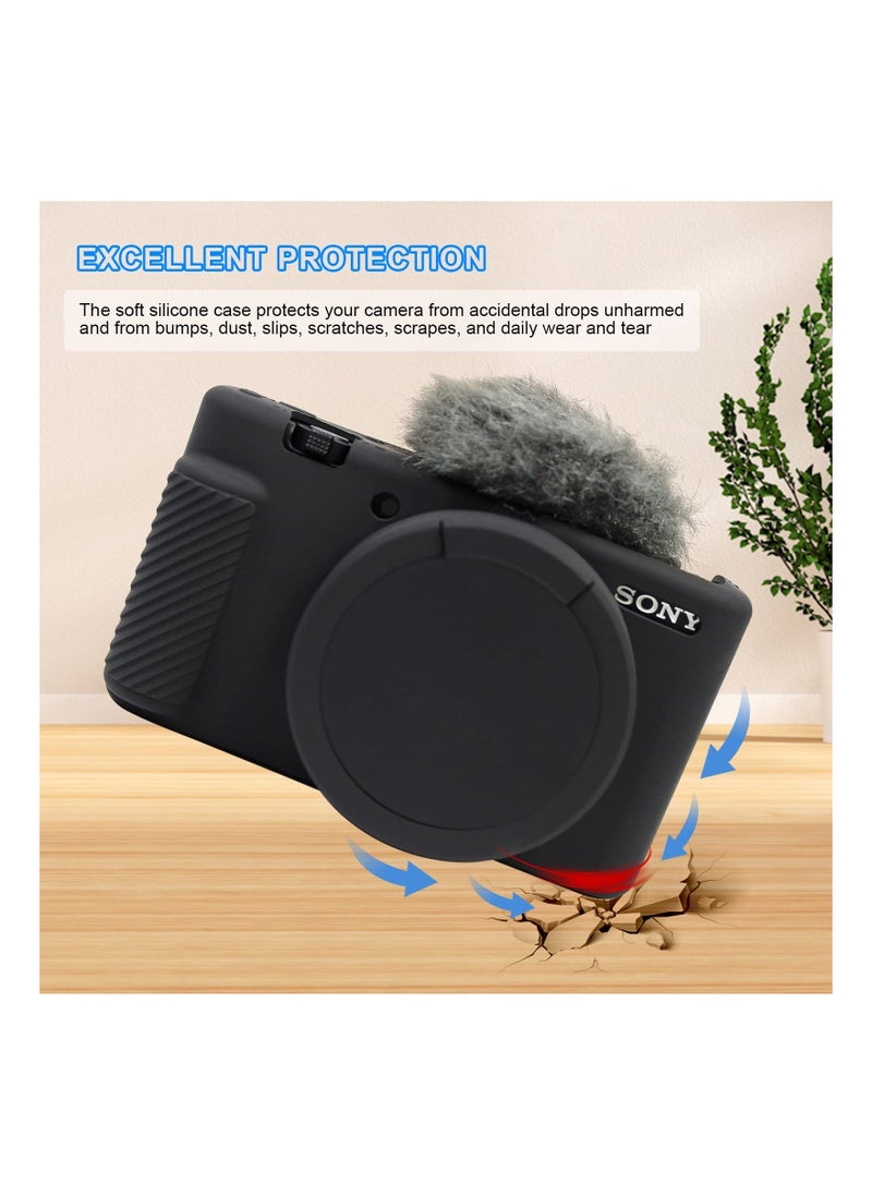 Camera Case for Sony ZV-1, Slim Fit DSLR Sleeve Protective Camera Case Anti-Scratch Camera Case Soft Sleeve Digital Camera Sleeve Silicone Housing Case Bag Cover for ZV-1 Digital Camera