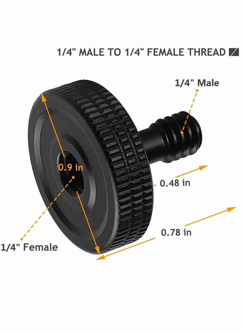 Camera Holder Screw, Thumb Screw Camera Quick Release Adapter, with Rubber Pads, Tripod Screw Rubber Washers Female to 1/4