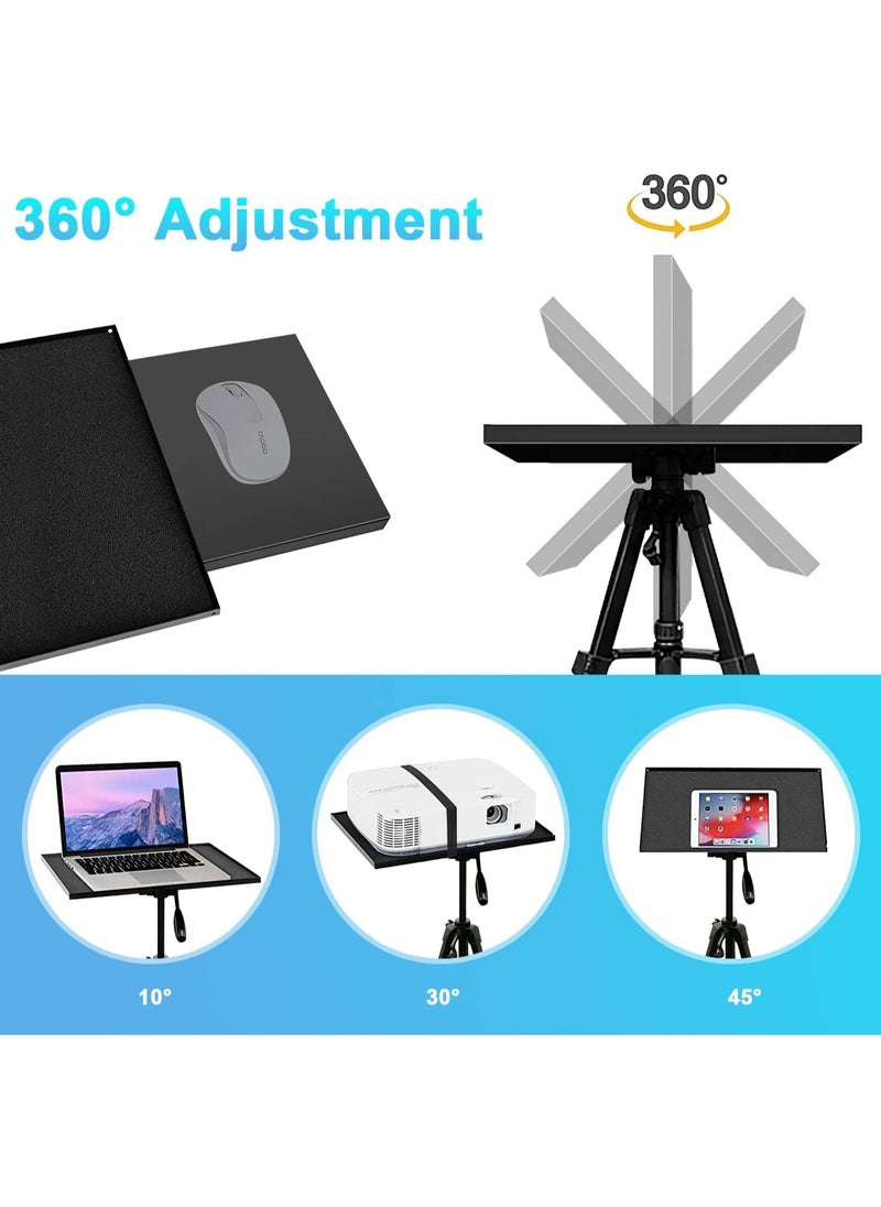 Projector Tripod Stand Universal Laptop Floor Holder Adjustable 53-110cm Height Foldable Projector Telescopic Support with 360 Rotating Enlarged Tray for Office Home Stage Studio Outdoor