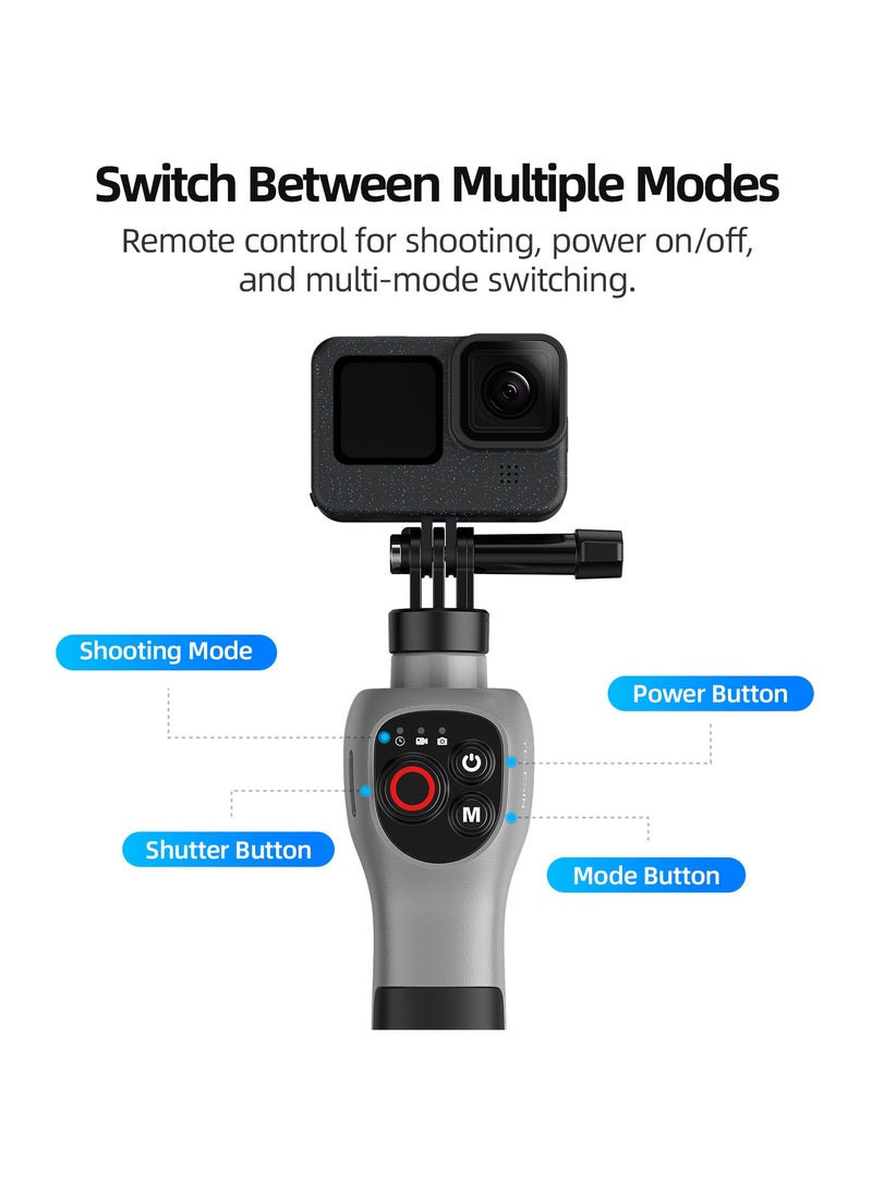 The selfie stick of the underwater remote control camera has a total length of 85cm and supports shooting, mode switching, remote control on/off, and other functions. It can be used in water depths