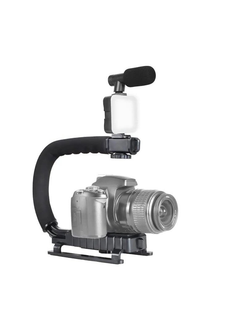 Phone Stabilizing Photography Rig – Handheld Bracket for Film Making, Vlogging, and Recording with iPhone/Type-C Devices