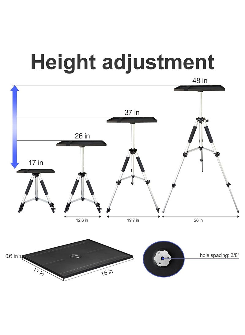 Projector Tripod Stand Laptop Tripod Lightweight Aluminum Alloy Travel Universal Portable Camera Telescoping Legs Tripod with Tray and Ball Head Carry Bag For Projectors